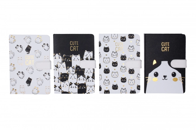 Carnet ligné avec motif de chat 128 pages