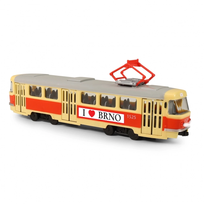 Tramway qui annonce les arrêts en tchèque 28 cm BRNO