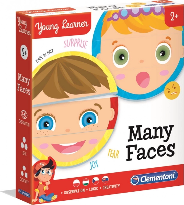 CLEMENTONI Young Learner : De nombreux visages 6x3 pièces