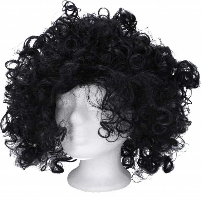 Perruque noire avec boucles