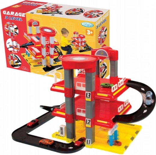 Garage à trois étages avec héliport et ascenseur MOCHTOYS