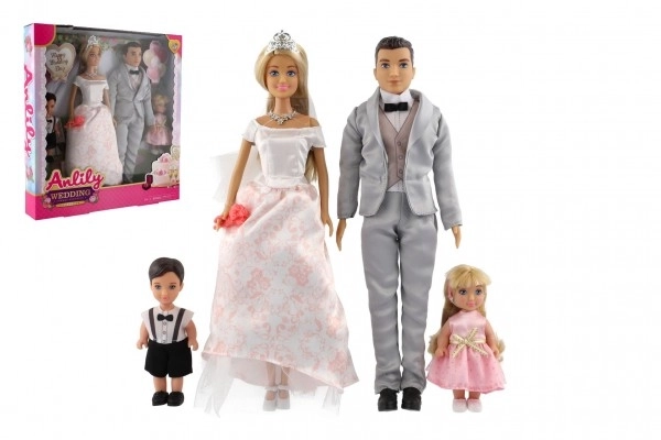 Poupée mariée et marié avec famille Anlily