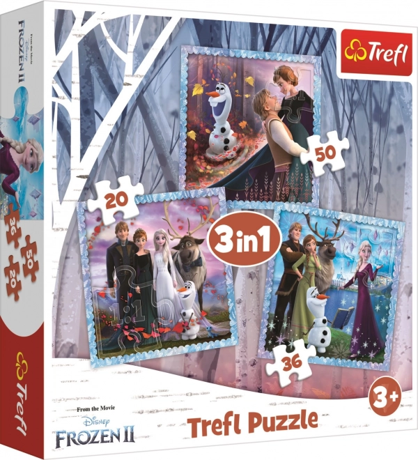 TREFL Puzzle La Reine des neiges 2 : Histoire magique 3 en 1 (20,36,50 pièces)