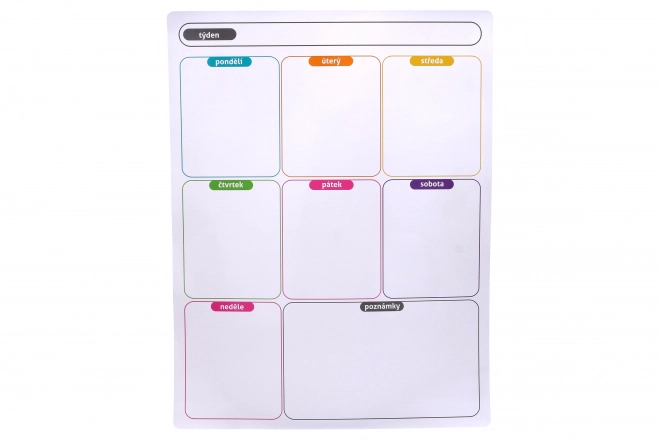 Calendrier de planification hebdomadaire, magnétique 43x33cm