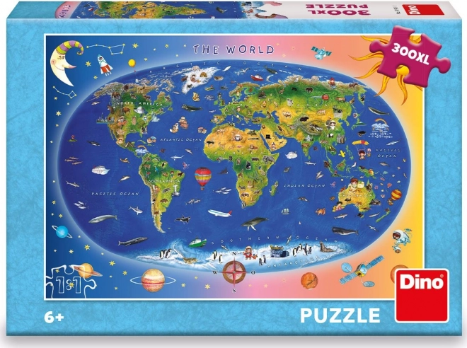 Puzzle carte enfant Dino 300 pièces XL