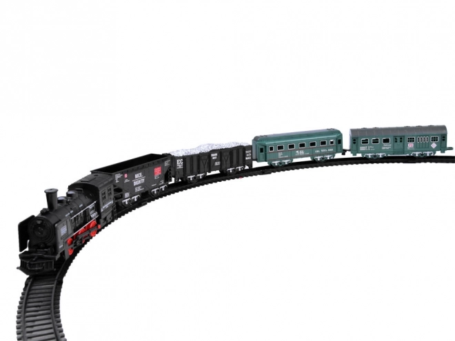 Chemin de fer électrique avec locomotive et wagons