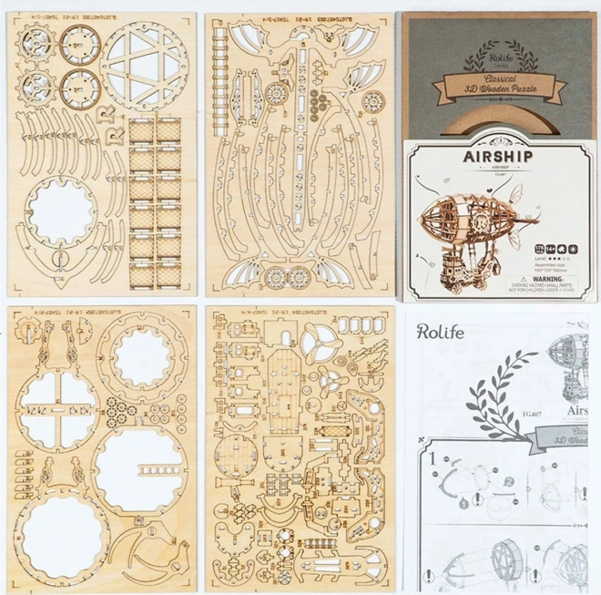Dirigeable - Puzzle en bois 3D