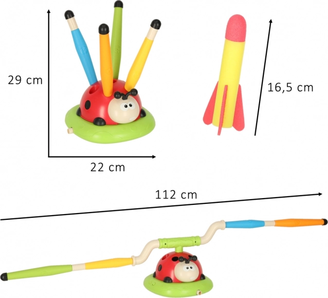Jeu sportif pour enfants 3 en 1 : corde à sauter, lancer sur cible, lanceur de coccinelle