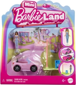 Mattel Mini Barbie Land cabriolet avec mini poupée