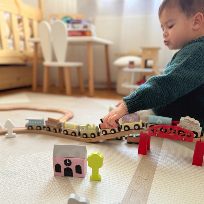 Tooky Toy wagons de train magnétiques en bois