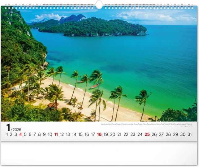 Calendrier mural Mer 2026