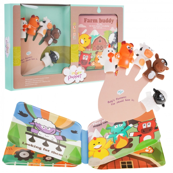 Ensemble de marionnettes en caoutchouc pour la ferme + brochure