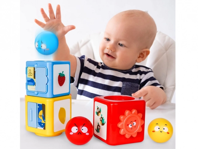 Jeu de construction coloré et tour de tri pour enfants