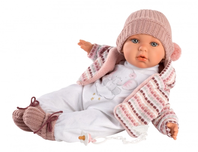 Llorens Baby Julia - poupée réaliste avec sons et corps en tissu doux - 42 cm