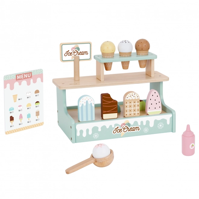 magasin de glace en bois Woopie Green, ensemble de jeu