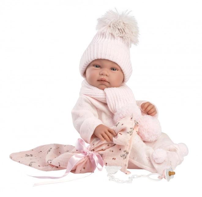 Llorens 84338 NOUVEAU-NÉ FILLE - poupée réaliste bébé avec corps en vinyle - 43 cm