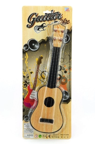 Guitare en plastique 40cm 2 couleurs sur carte