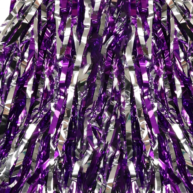 Pompons violet-argent