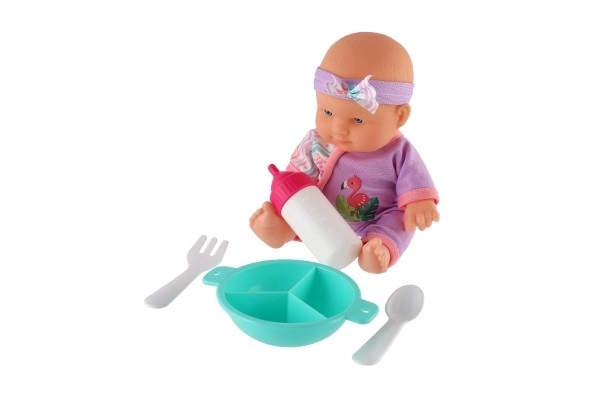 Poupée bébé 20cm corps rigide avec accessoires dans la boîte 23x24x8cm