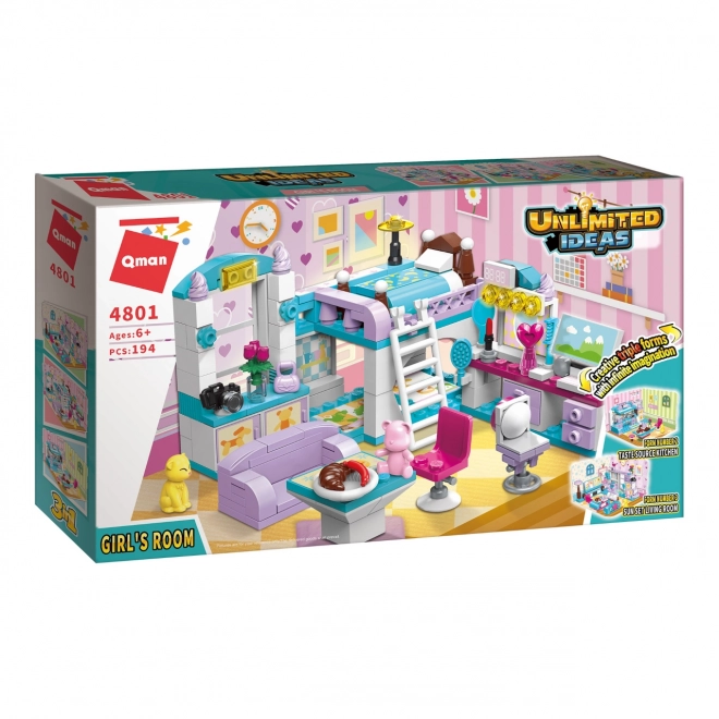 Qman Idées illimitées 4801 Chambre de fille 3 en 1