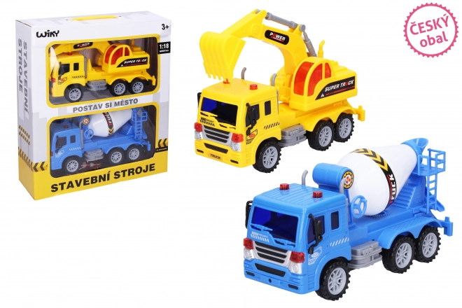 Véhicules de chantier et panneaux de signalisation 23 cm