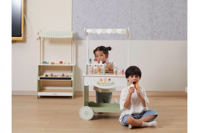 Stand de crème glacée en bois