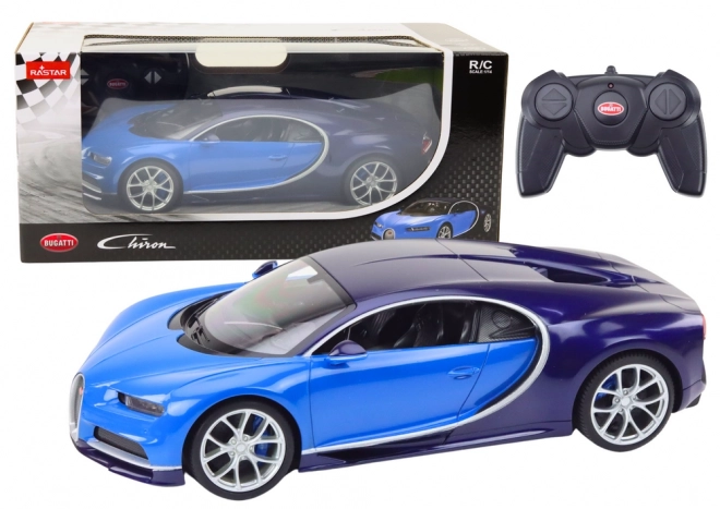 Bugatti Chiron modèle de voiture télécommandé à l’échelle 1:14 bleu