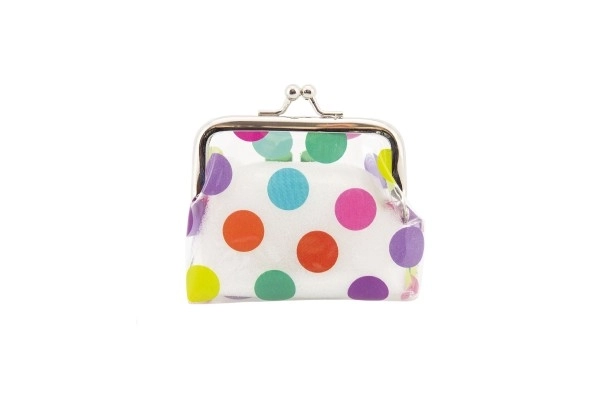 Porte-monnaie fille plastique/métal 9x8cm en sachet