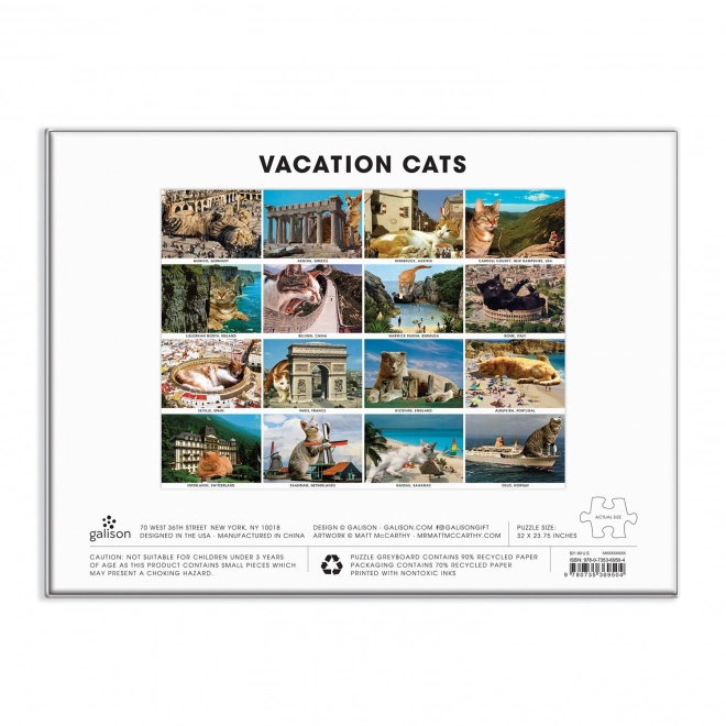 Galison puzzle chats en vacances 1500 pièces