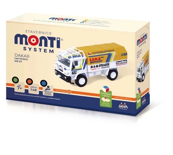 Kit de construction Monti System MS 07 Dakar Liaz 1:48 dans une boîte 22x15x6cm