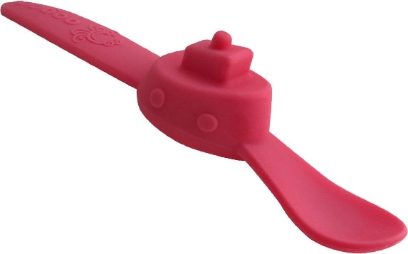 Cuillère pour enfant rose Oogaa en forme de bateau
