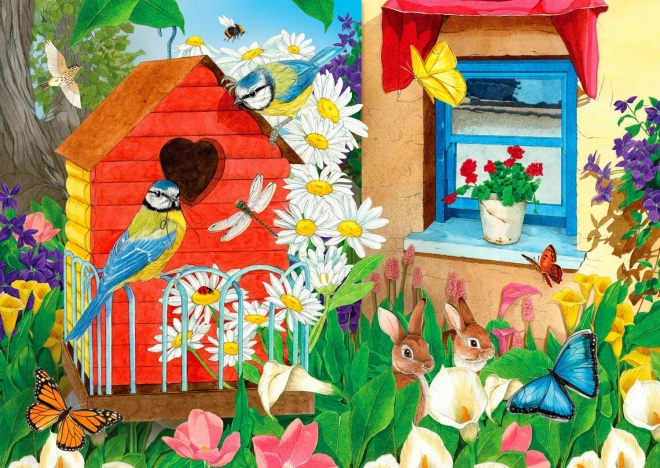 Puzzle Jardin avec nichoirs 1000 pièces ENJOY