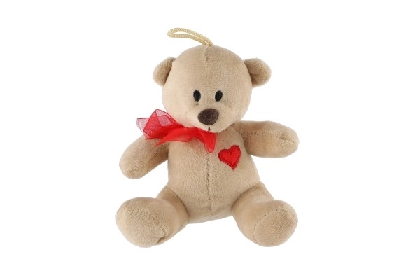 Ourson en peluche avec nœud et cœur 12 cm