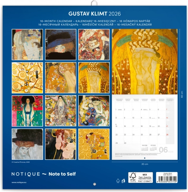Calendrier de notes Gustav Klimt 2026