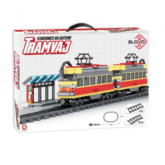 Kit de construction compatible BLOXO tramway à piles avec rails 724 pièces