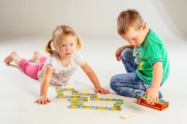 Domino Mes premiers animaux bois jeu de société 28pcs en boîte 17x9x3,5cm MPZ