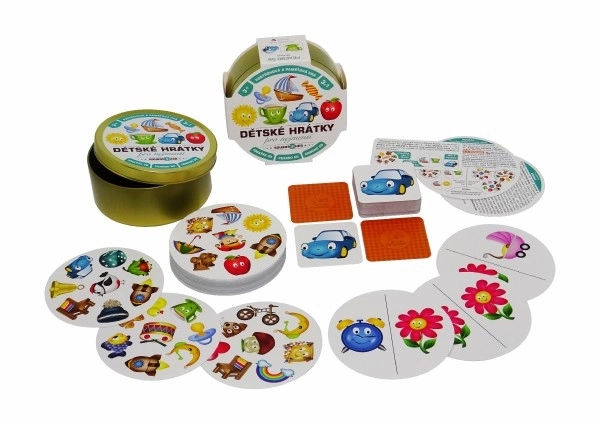 Jeux pour enfants pour les plus petits 3 en 1 jeu de société dans une boîte en métal