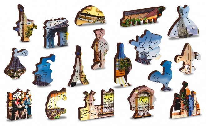 Puzzle en bois Petit-déjeuner à Paris 2 en 1