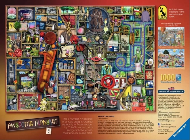 RAVENSBURGER Puzzle Alphabet Incroyable - lettre I et J 1000 pièces