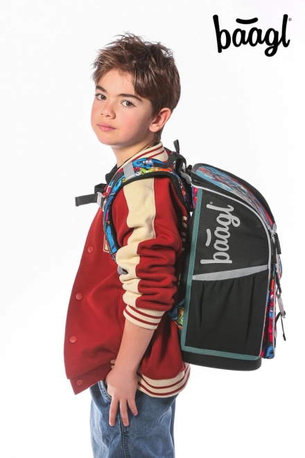 Ensemble pour écoliers Zippy Skatepark: cartable, trousse, sac, tablier et portefeuille