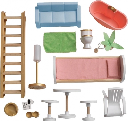 15 pièces de mobilier et accessoires incluses