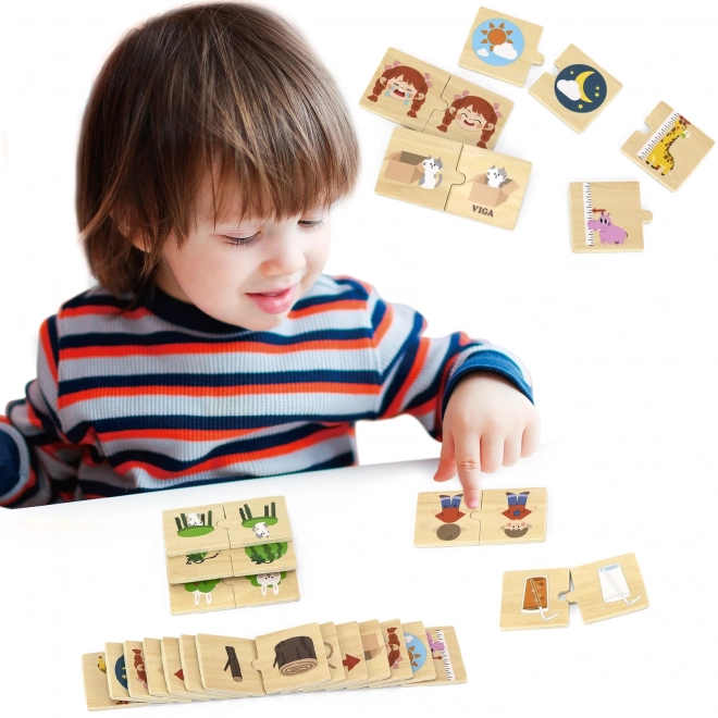 Puzzle en bois avec images d'opposés VIGA
