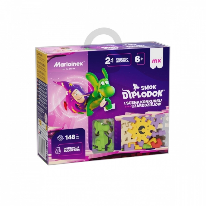Kit de construction créatif Mini Waffle - Diplodocus et scène 148 pièces