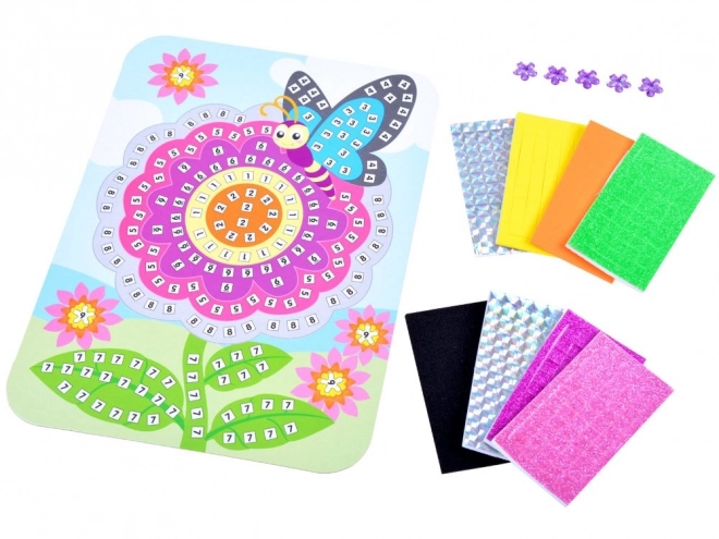 Mosaïque de fleurs avec autocollants