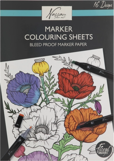 Livre de coloriage à motifs floraux 25x35 cm