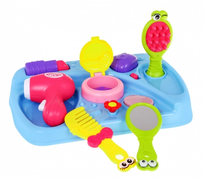 Toilette interactive 2 en 1 valise rose pour filles 2+ Mélodies Lumières + accessoires