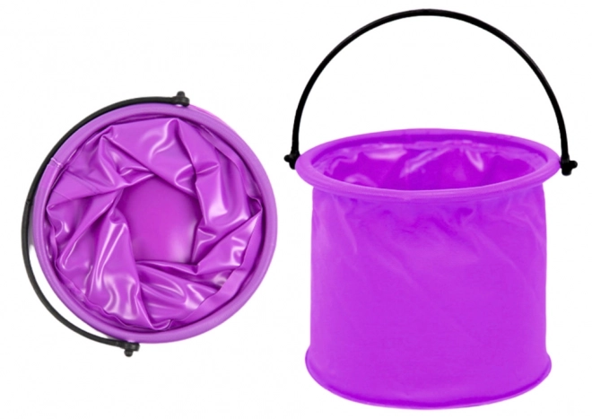 Seau pliant violet en plastique