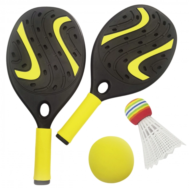 Woopie Raketa avec Balle en Mousse et Panier - Kit pour la Plage et le Jardin