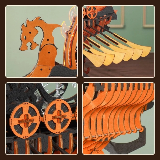 Puzzle en bois du bateau dragon viking