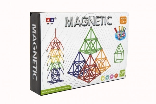 Ensemble de construction magnétique 120 pcs plastique/métal dans une boîte 28x19x5cm